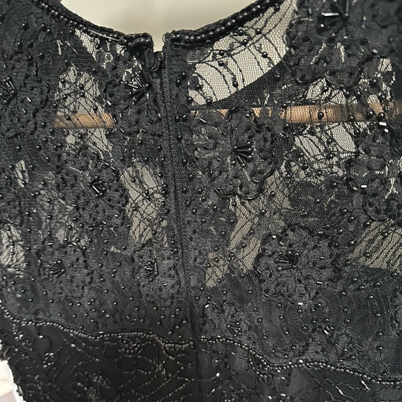 Stenay Vintage Black Beaded Shortsleeve Silk MIDI Dress size 8 - modern XS / S - Picture 6 of 7